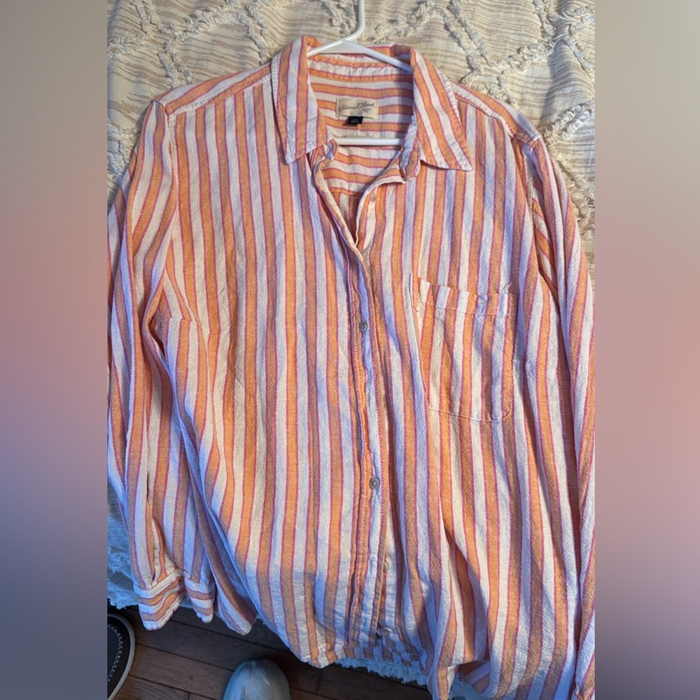 Striped Button-Up Shirt